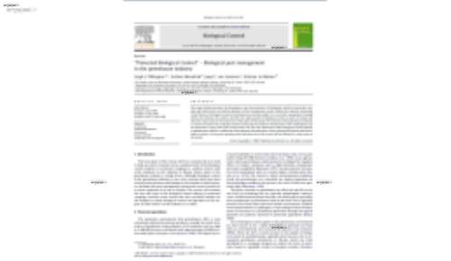 Protected Biological Control” – Biological pest management in the greenhouse industry